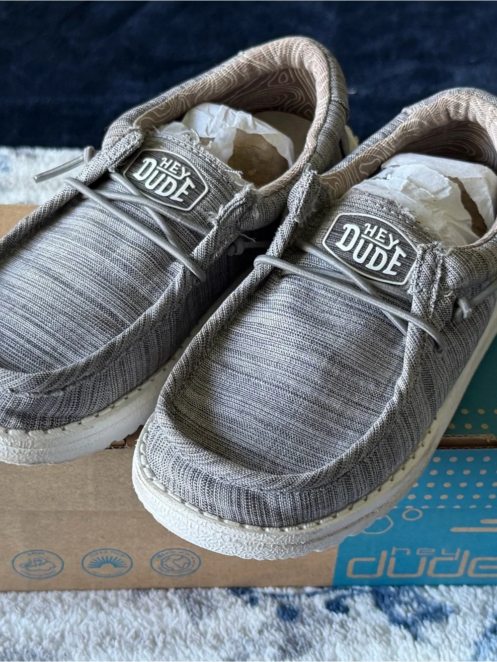 Hey Dude kids Taupe/Gray Lightweight Slip-On Shoes